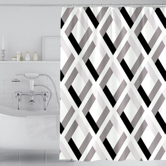 Shower Curtain Mould Resistant 180*180 cm with Weighted Hems Bathroom Curtains Waterproof Shower Curtains Washable with 12 Hooks Polyester