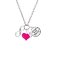 thumbnail image 2 of Delight Jewelry Silvertone Philippians 4:13 Infinity Sign - Hot Pink Heart Nurse Strong Zoe Necklace, 2 of 4