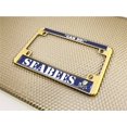 thumbnail image 5 of [Officially Licensed Product] - Motorcycle Domed Custom-Made Personalized Metal License Plate Frame Frame with U.S. Navy Seabees Naval Construction Battalions Design - Gold, 5 of 7