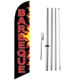 thumbnail image 1 of Bannière de Publicité Barbecue Restaurant Plume Drapeau avec Kit de Mât de Drapeau et Piquet de Sol, 1 of 4