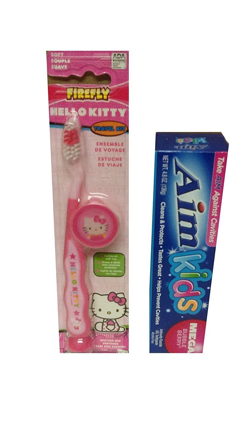 Children's Soft Toothbrush Travel Kit Bundle Hello Kitty Toothbrush