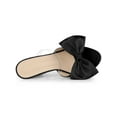 thumbnail image 4 of BLISSFUL STEP Women's Clear Strap Bow Stiletto Heels Mules Slide Sandals Black (Size 9), 4 of 8
