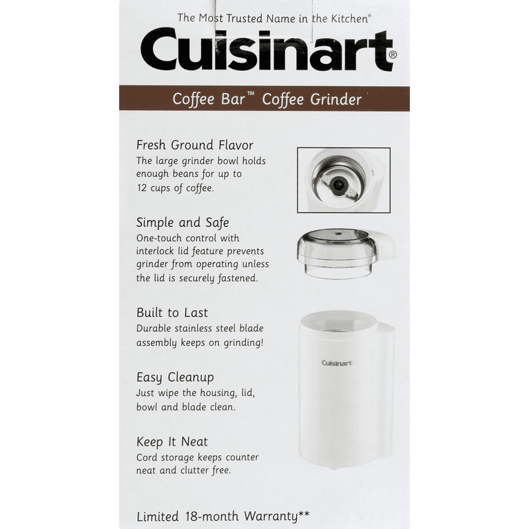 Cuisinart 2.5 oz. White Blade Coffee Grinder with Cord Storage DCG20N - The  Home Depot