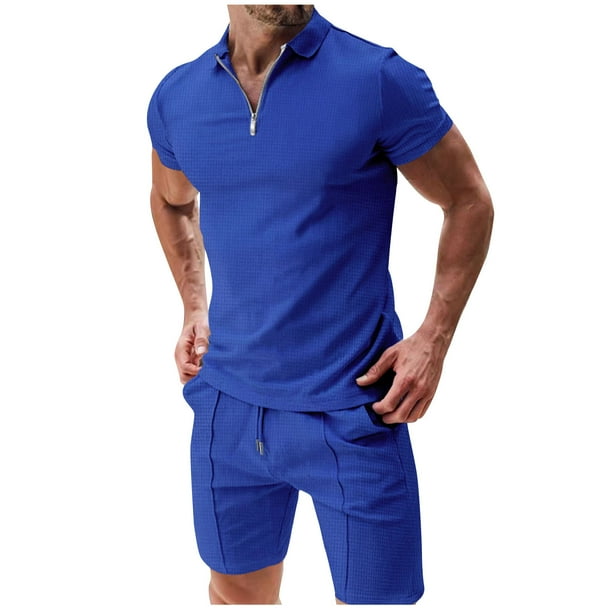 Mens Manga Larga Casual Color Sólido Cremallera Girar Abajo Conjunto de Cuello, Traje de Mezcla de Algodón de Poliéster para Al Aire Libre, Diario Y Invierno Primavera Desgaste