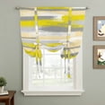 thumbnail image 2 of Yellow Gray Stripes Balloon Curtains for Windows, Bedroom Curtains 54 Inch Length, Watercolor Modern Abstract Minimalist Tie Up Curtains Panels Thermal Insulated Bathroom Curtains Window 42"x54", 2 of 8