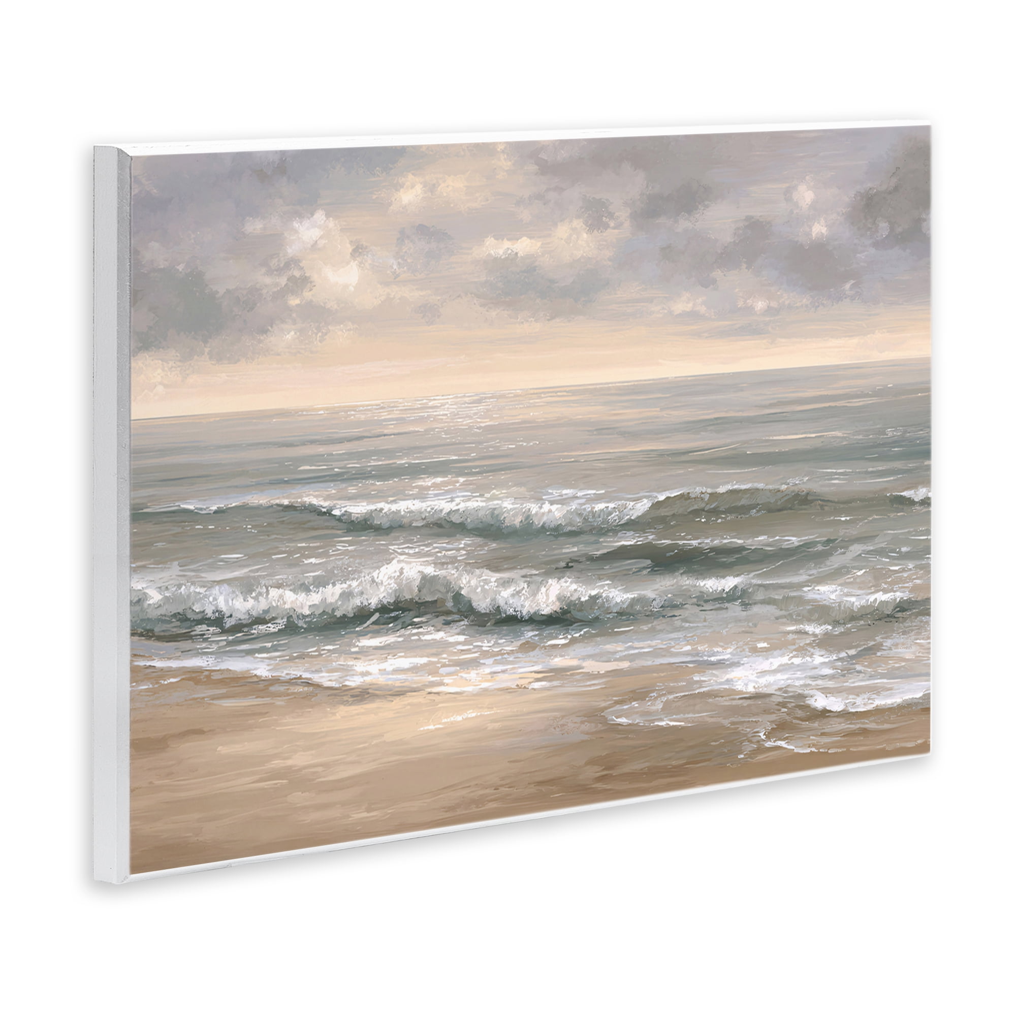 Stupell Industries Soft Rolling Beach Waves Wall Plaque Art, design by Jacky Ngan