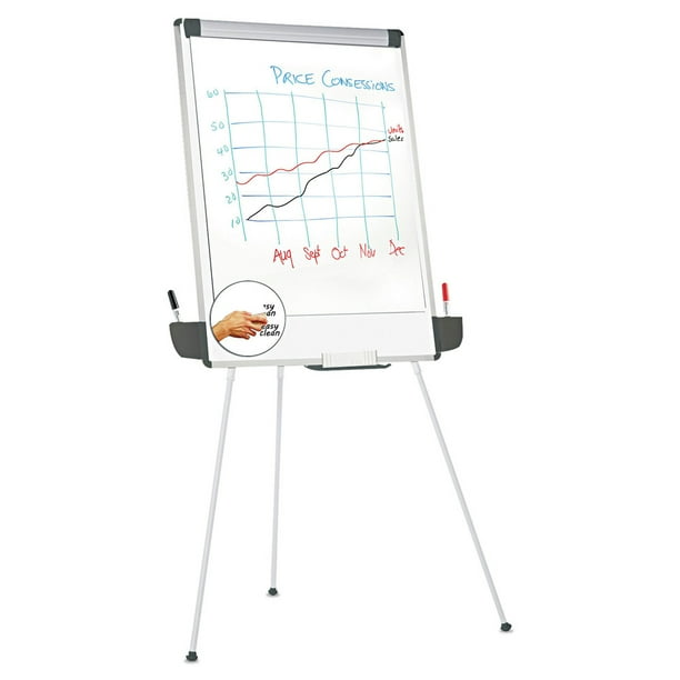 Universal TripodStyle Dry Erase Easel, Easel 44" to 78", Board 29" x