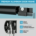 thumbnail image 4 of 50-54" W x 72" H Double Sliding Shower Door, Aluminum Frame, Matte Black Semi-Frameless Bathroom Door, 4 of 9