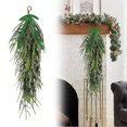 thumbnail image 2 of 4 Pack 24 Inch Christmas Teardrop Wreaths with Rustic Velvet Ribbon Bow, Artificial Greenery Door Wall Decor for Porch Mantel Holiday Decoration, 2 of 9