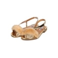 thumbnail image 5 of New Women Cape Robbin Leela-2 Mixed Media Open Toe Furry Slant Strap Flat Sandal, 5 of 5