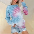 thumbnail image 2 of Bovemsi Womens Sweatshirts Women's Tie Dye Pattern Plus Size Fashion Tops Long Sleeved Fall Fashion Outfits 2025 Clothes, 2 of 5