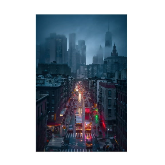Trademark Fine Art Javier de la Raining China Town Canvas Wall Art