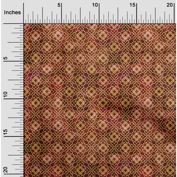 oneOone Viscose Chiffon Brown Fabric Batik Sewing Fabric By The Yard Printed Diy Clothing Sewing Supplies 42 Inch Wide