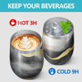 thumbnail image 4 of 12oz Stemless Wine Tumblers Black and Gold Marble Vacuum Insulated Stainless Steel Travel Tumbler Cups Mug with Lid and Straw for Champaign,Cocktail,Beer with Cleaning Brush, 4 of 5