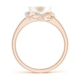 thumbnail image 2 of Angara Freshwater Cultured Pearl Overlapping Halo Ring in 14K Rose Gold for Women | June Birthstone Jewelry for Her, 2 of 8