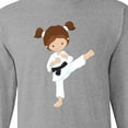 thumbnail image 4 of Inktastic Karate Girl, Cute Girl, Brown Hair, Black Belt Long Sleeve T-Shirt, 4 of 5