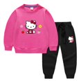 thumbnail image 5 of Hello kitty primavera y otoño nuevos niños usan pantalones de suéter para niños conjunto de dos piezas conjunto de manga larga de algodón sólido para bebé, 5 of 5