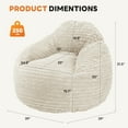 thumbnail image 2 of Gianna Oversized Plush Bean Bag Chair with Armrests, Comfy Fluffy Lounge Floor Sofa for Adults, Living Room, Bedroom, and Dorm, Gray, 2 of 5