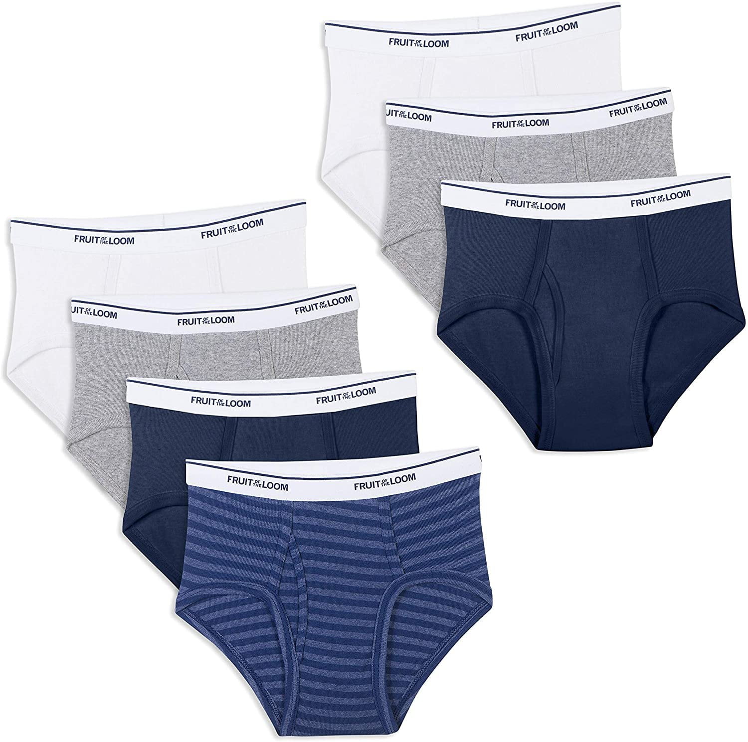 Fruit of the Loom Boys' Big Cotton Brief (Multipack), Assorted, S