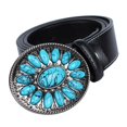 thumbnail image 5 of Cinturón de vaquero de cuero para hombre con hebilla occidental Joyería de moda Mujer 110-125cm bohemio negro Yuyangstore Vaquero de cinturón vintage, 5 of 5