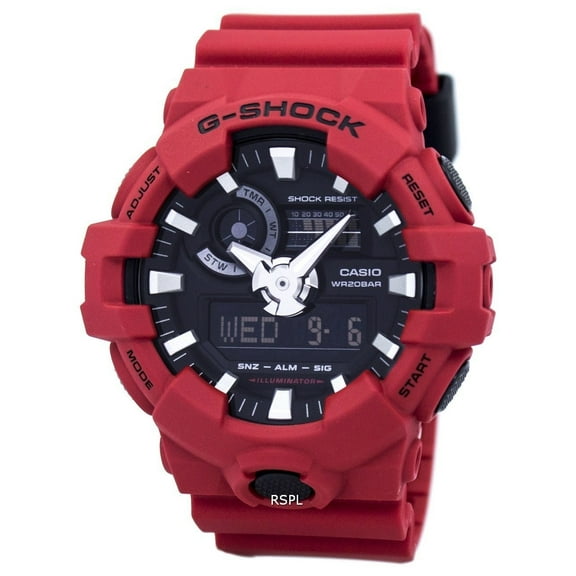 Casio Men's 22.6 mm G Shock Resin Casual Quartz Wristwatch, Red, (GA700-4A)