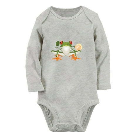 

iDzn® I m Prince Funny Rompers Newborn Baby Unisex Bodysuits Infant Animal Frog Graphic Jumpsuits Toddler Kids Long Sleeve Oufits (Gray 0-6 Months)