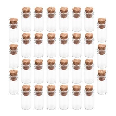 UPOUART Glass Wish Bottle Clear Mini Glass Bottles with Cork Perfect for DIY Crafts Decorations Favors Gift Ideas Modern Style(30 Pieces)