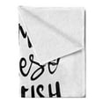 thumbnail image 2 of Xo Soft Flannel Fleece Throw Blanket, Mermaid Kisses Starfish Wishes Love Message Inspirational Words Lifestyle Image, Cozy Plush for Indoor and Outdoor Use, 50" x 70", Black and White, by Ambesonne, 2 of 5