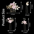thumbnail image 2 of 7 PCS Bridal Flower Wedding Hair Clips Crystal Pearl Hair Pins Headpiece Side Bridal Comb Gold Wedding Hair Accessories Jewelry for Brides Bridesmaids Women Girls Updo(Pink), 2 of 4