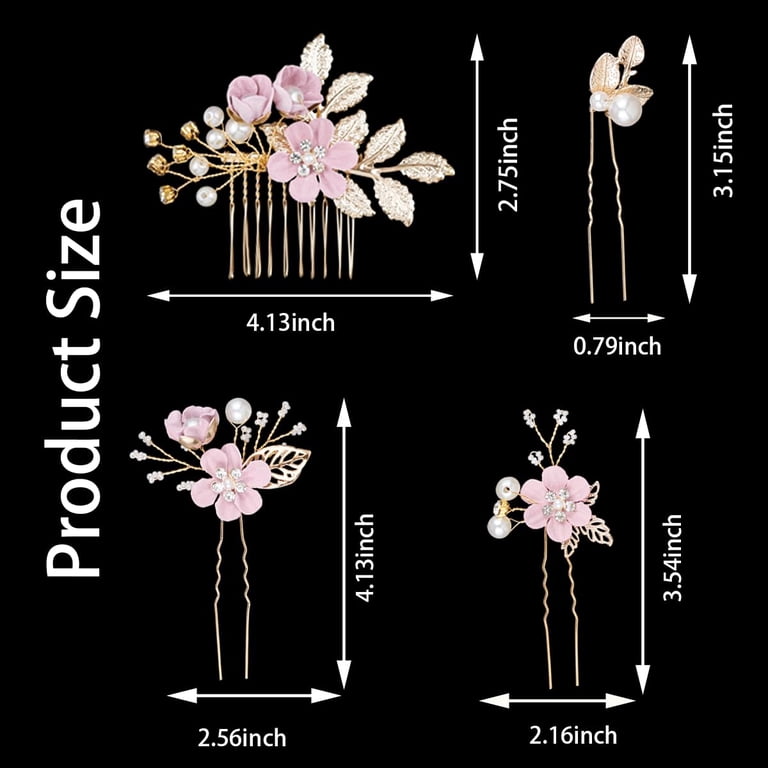 7 PCS Bridal Flower Wedding Hair Clips Crystal Pearl Hair  display picture 2