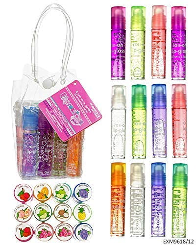 Expressions by Almar -Expressions Girl 12 Piece Flavored Lip Gloss for Girls Set in Carrying Case