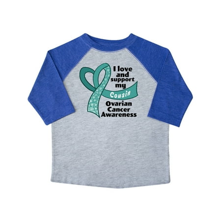 

Inktastic I Love and Support my Cousin with Teal Ribbon Heart Gift Toddler Boy or Toddler Girl T-Shirt