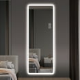 thumbnail image 2 of LED Lighted Wall Mounted Mirror, 65"*21" Full-Length Mirror with Lights, Door Hanging Vanity Mirror, Big Size Rounded Corners, Bedroom,Living Room, Dressing Room, 2 of 8