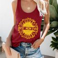 thumbnail image 2 of Women Going Out Summer Tank Tops Camisole Summer Sunflower Print Round Neck Sleeveless Tank Undershirt, 2 of 6
