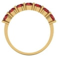 thumbnail image 5 of 1.19 ctw Wedding Band for Women - 14K Yellow Gold Natural Garnet Stackable Eternity Ring, 5 of 6