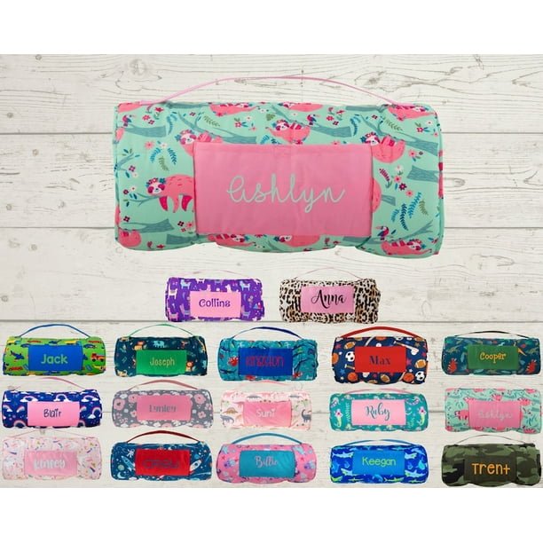 Children's Nap Mat with attached pillow and blanket. Perfect for daycare and preschool