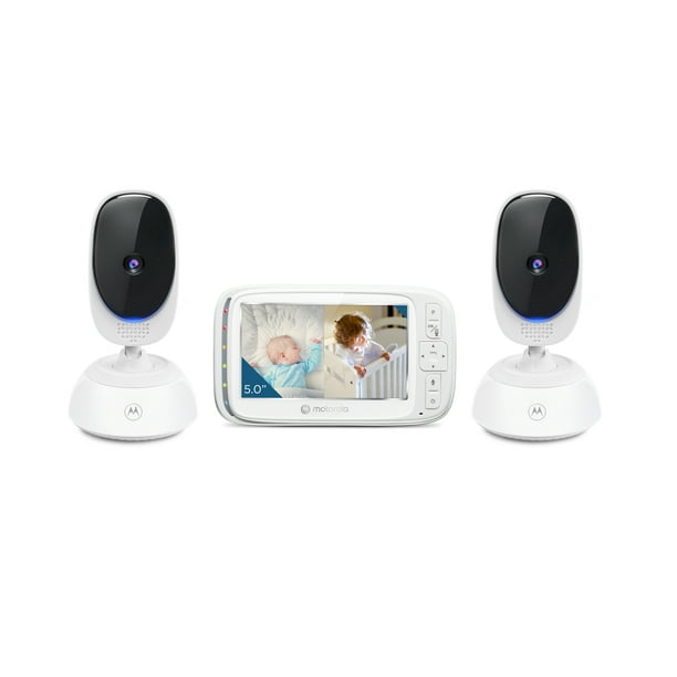 Motorola Vm75 2 Video Baby Monitor 1000ft Range 2 4 Ghz Wireless 5 Screen Two Way Audio And 2 Remote Pan Digital Tilt Zoom Dual Cameras Room Temp Lullabies Night Vision Walmart Com