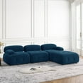 thumbnail image 2 of GZXS Modular L Shaped Couch Modern Sectional Sofa Cloud Couch with Reversible Ottoman Convertible Button Tufted Velvet Couches for Living Room, DIY Combination, Navy Blue, 2 of 10