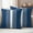 MidnightBlue, variant on Brown White Stripe Outdoor Waterproof Pillow Covers, Modern Rustic Vertical Striped Decorative Square Throw Pillowcase Sofa Cushion Sham for Patio/Couch/Chair, 24"x24" 2 Pack