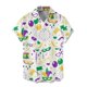 thumbnail image 4 of Camisa con estampado gráfico para hombre, camisa abotonada, camisa informal, uso diario, cita, vacaciones, solapa, manga corta, camisa de poliéster, carnaval, 4 of 5