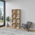 thumbnail image 3 of Ada Home Decor Bancroft Scandinavian Furniture 8 Open Cubic Shelf Bookcase, Oak, 3 of 7