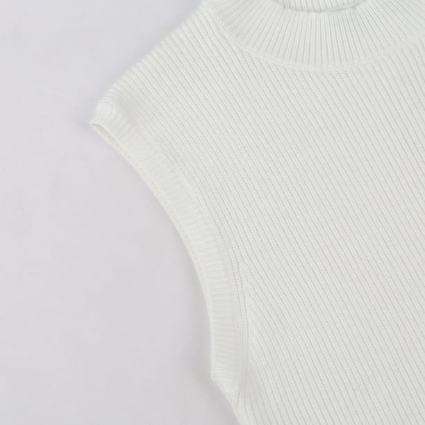 Tongliya 1 50% viscose 30% polyester 20% nylon crew neck sleeveless knitted  vest HZ0041 Amarmia 037#Off-white_2XL Amarmia 