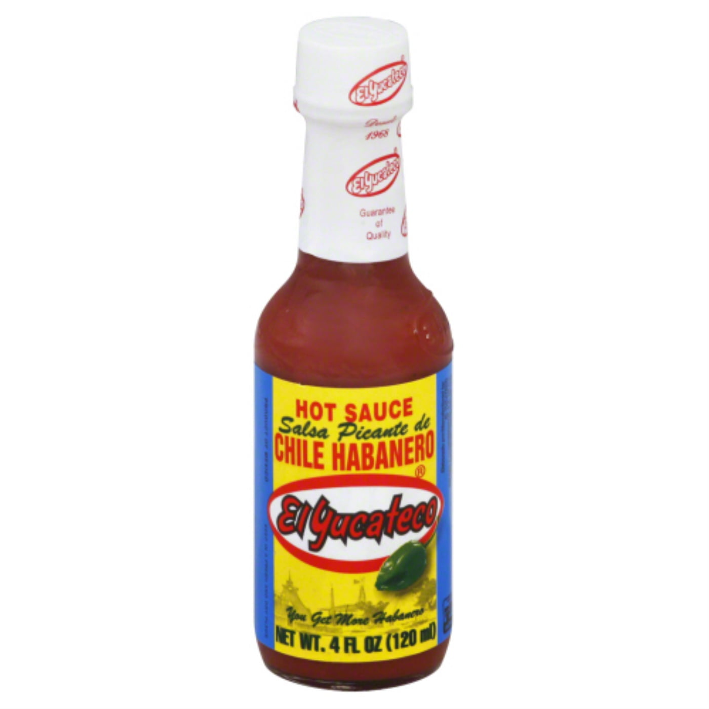 El Yucateco Salsa Picante de Chile Habanero Red Hot Sauce, 4 fl oz