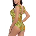 thumbnail image 5 of Yiaed Corn Print Women's Ruffled One Piece Swimsuit V Neck Swimwear Slimming Monokini for Woman-X-Large, 5 of 8