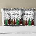 thumbnail image 3 of Merry Christmas Throw Pillow Covers 20x20 Set of 2, Buffalo Check Plaids Snow Trees Winter Season Holiday Pillow Cases Farmhouse Cushion Cover for Sofa Bedroom Couch Home Decor, 3 of 4
