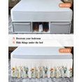 thumbnail image 7 of Spring Floral Wrap Around Bed Skirts for King Bed 18" Drop, Bed Skirt with Adjustable Elastic Belt Dust Ruffle Bed Valance for Bedroom Hotel Luxury Eucalyptus Leaf Summer Botanical Bed Frame Cover, 7 of 7