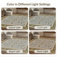 thumbnail image 7 of ODIKA 3'x5' Ultra-Soft Throw Mat, Blue Olive Elegance with Floral and Vine Motifs Intricate Symmetrical Design, Classic Washable, Bare feet friendly, Easy Care Indoor rug for Bedside, Vanity, 7 of 7