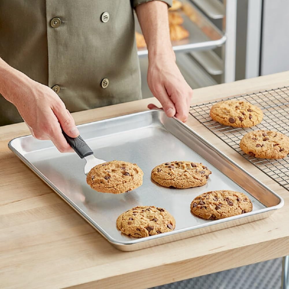 TrueCraftware- Set of 2 Aluminum Half Size Sheet Pan 18" x 13" Baking Sheets -Oven Safe Baking Pan Baking Tray Cookie Sheet Baking Sheet Perfect for Baking Roasting