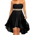 thumbnail image 1 of Gibobby Vestidos para Mujer Casuales Vestido de fiesta Irregular fuera del hombro Cintura Mujeres Bandeau Vestido de gasa Vestido de mujer completo(Negro,M), 1 of 5