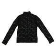 thumbnail image 4 of Women's Lace Pullover Tops Autumn Winter Bottoming Shirt Tops Stretch Long Bell Sleeves T-shirt Turtleneck Top for Daily, 4 of 9
